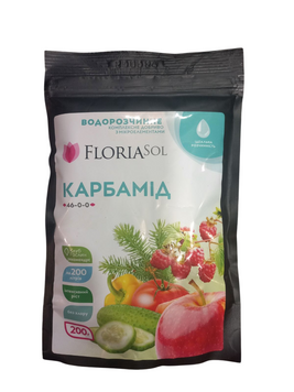 Карбамід (Мочевина) 200г 46+0+0 Азотне добриво Floria Sol для росту і розвитку вегетативної маси 103623 фото
